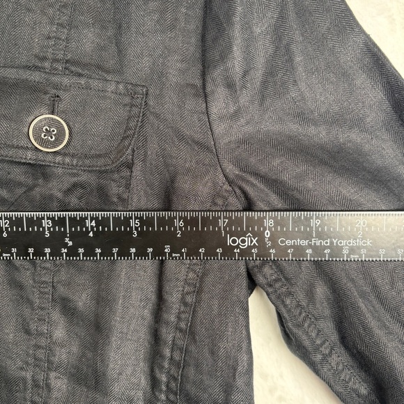 Chico's Black Utility Jacket with Collared Neckline and Relaxed Fit - Picture 3 of 7